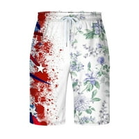 Qiaocaety muške kratke hlače Ležerne modne hlače za patchwork sa džepovima Elastična struka kratke hlače