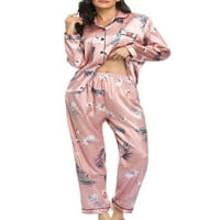 SprifallBaby Women Pidžama Set, Dots Star Leopard Ispiši dugme dugih rukava za zatvaranje s hlačama Salona za spavanje
