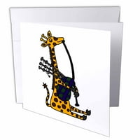 3drose smiješna žirafa sviranje bagspipera originalne umjetnosti - čestitke, po, setu od 6