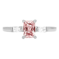 0,8ct smaragdni rez ružičasti simulirani dijamant 18k bijeli zlatni godišnjica angažmana kamena prstena