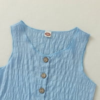 Lovskoo Toddler Boys Girls Slatka odjeća Tenkovi za bebe odjeću Dječja modna boja kratke hlače bez rukava kratke hlače Plava