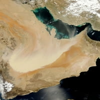 Satelitski pogled na prašinu u Saudijskoj Arabiji. Print plakata