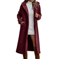 Ženski kaputi sa kapuljačnim zimskim kaputima predimenzionirani gornji gornji odjeća otvorena prednja