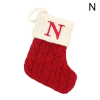 Božićne čarape pleteno čarapa cvjetna bombona poklon bag dekor} viseći Xmas Tree U2H5