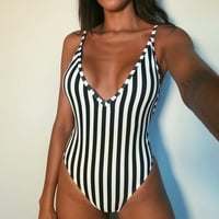 Ženska ljetna casual modna seksi ispisana kupaći kostimi na plaži s V-izrezom