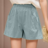 Durtebeua Široke kratke hlače Ležerne prilike labave ženske noge visoke hlače Green XXL