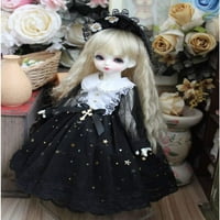 Rovkeav BJD Dolls odjeća za BJD lutke, Crna haljina mjehurića Crna čipka za BJD lutke