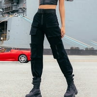 Ženske teretne hlače sa visokim strukom Baggy Solid Y2K Streetweard Hlače, Ležerne prilike na otvorenom