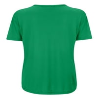 Ženska majica Suncokretorni print vrhovi kratkih rukava Theee boemska majica Loungewear Top Green L