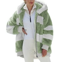 Daqian Winter Coats za ženska modna ženska topla jakna za kaput zimski patentni patelica dugih rukava odjeća ženske kapute i jakne klirence zelene 4