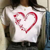 Sdjma ženske tiskane majice Žene O-izrez Pulover Tipke košulje s kratkim rukavima