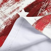 HFYIHGF 4. srpnja Košulje za žene Ljetna nezavisnost Kratki rukav V-izrez Majica Patriotsko kravata