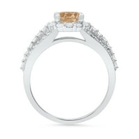 1.76ct okrugli rez smeđi šampanjac simulirani dijamant 18k bijelo zlato graviranje godišnjice Angažovanje