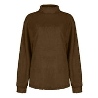 Dukseri za žensko čišćenje plus veličina Ženska ležerna pulover Turtleneck bluza dugih rukava Plišani