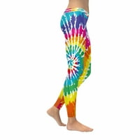 Sažetak Tie Dye Rainbow Stretchy Capri gamaši Skinke Yoga Hlače XXL