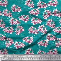 Soimoi Green baršunal tkanina Peony cvjetni tiskani tkaninski dvorište širom
