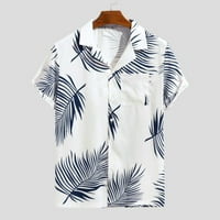 Muško ljetno casual print plus size majica kratki rukav isključite košulju ovratniku Muške majicu