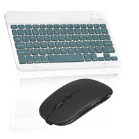 Punjiva Bluetooth tastatura i miš kombinirano ultra tanak pune tipkovnice i ergonomski miš za T-Mobile Revvl 5G i sve Bluetooth omogućeno MAC tablet iPad PC laptop -Pine zeleno sa crnim mišem