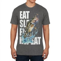 Jedite ribu za spavanje Ponovite akciju Bass Muške meke majica Vintage Red MD