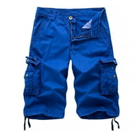 XYSAQA MENS CARGO SHORTS koljeno ispod pamučne kratke hlače Ljetne casual opuštajuće prikladne kratke hlače sa više džepom