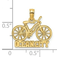 Carat u Karatsu 14K žuti zlatni polirani ocean City Privjesak za bicikle šarm