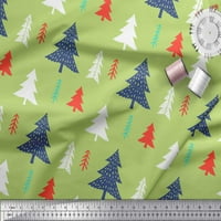 Soimoi Zelena pamučna tkanina od božićnog drveća Dekor tkanina tiskano dvorište široko