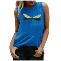 Štedne majice za žene Classic-Fit Dragonfly Graphic Print TEE majica Casual Basic O-izrez Ugodna bluza
