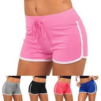 Ženske kratke hlače za velike hlače Summer Hlatke Sport hlače Yoga hlače plus veličina plava m