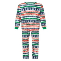 Božićne pidžame za obitelj podudaranje PJ-ovih setova sa sitnim pahuljicama tisak dugih rukava i hlače