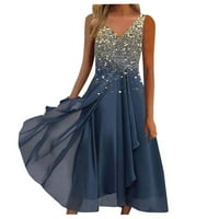 Padort haljina za ženske maxi haljine sa plus veličina plaža Tamno plava, XL