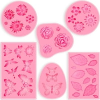 Fondant kalupi, mini cvjetni kalupi Leptir kalupi, kalupi za ružine $ ružičasti polimerni glineni kalupi,