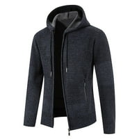 Zimske jakne za muškarce muške modne i zimske postolje ovratnik džemper casual fleece jakna kafa l
