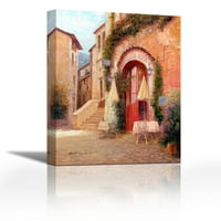 Eze Village Cafe Francuska - Savremena likovna umjetnost Giclee na platnu Galerija - zidni dekor - umjetničko