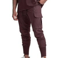 Zunfeo Muška obuka hlače - naslona Ležerne prilike Comfy pantalone Povratne elastične hlače Čvrste ravno-nogavice
