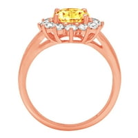 2.72ct ovalni rez žuti prirodni citrinski 18K ružičasto zlato Angažovanje halo prstena veličine 4,75