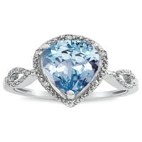Star K Vintage izgled Halo Veliki kruški oblik Originalni nebo plavi Topaz prsten u KT ruži Gold Veličina Žena odrasla osoba