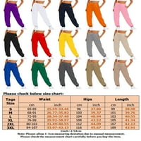 LUMENTO Sweatpant za žene Ležerne prilike elastične struke Jogger Lounge Hlače nacrtavanje atletskog aktivnog habanja sa džepom crni 3xl