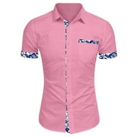 Muška košulja Ljeto tiskovina za šivanje dizajna kratkih rukava majica majica Ležerna majica Pink XXL