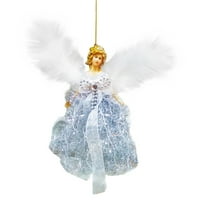 Cieken božićna perja anđela lutka viseći Xmas stablo privjesak ukrasi Kućni dekor