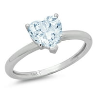 2.0ct srce rez plavi simulirani dijamant 18k bijelo zlato ugraviranje izjava bridalna godišnjica angažman