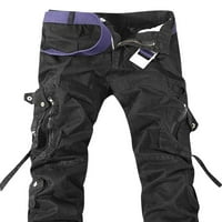 Teretne hlače za muške labave više džepne opterećene kombinezone na otvorenim pantalonama na otvorenom crne 5xl na klirensu