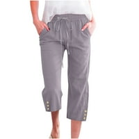 BDFZL Ženske pantalone Trendovi čišćenja Žene Ležerne prilike pune boje elastične hlače Ravne široke