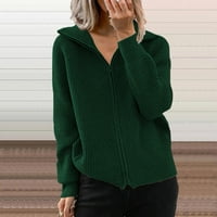 Wotryit ženski džemper kardigan čvrsti patentni patentni zatvarač s dugim rukavima na dugih rukava ženski džemperi