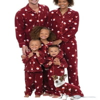 Porodica Wybzd Podudaranje božićne pidžame Set Classic Santa Claus Gumb za ispis prema dolje Dugačke