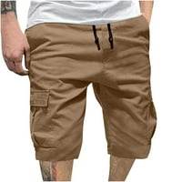 Turisti muške kratke hlače casual čvrsti džep elastični struk ravne poluvremene hlače hlače sportske hlače