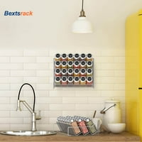 BextsRack slojevi polica za skladištenje, organizator skladišta začine nosač začina, odlično za kuhinju, ostavu ili zidni nosač (staklenke začina nisu uključene) -
