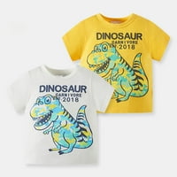 TODDLER Kids Baby Boys Ljetni crtani slatki i kamuflažni dinosaur s kratkim rukavima Crewneck T majice