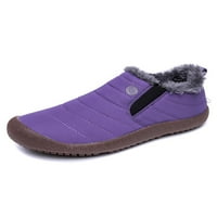 Daeful Muške tople čizme kliznite na snežni čizme Fluffy zimske čizme vanjski lagani okrugli nožni vodootporni Udobne cipele Purple 7