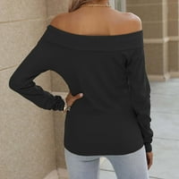 Rollbacks ženske jesenske modne vrhove seksi kriza prelaze pulover pulover pune boje majica labava fit