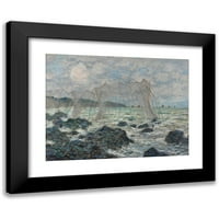 Claude Monet crna moderna uokvirena muzejska umjetnost Print pod nazivom - Ribolovne mreže na Pourvilleu